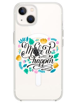 Magnetic Case for iPhone 14 6.1-inch Compatible with MagSafe Wireless Charging, Shockproof Phone Bumper Cover make it Happen
