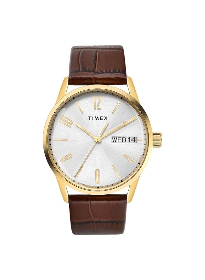 تيميكس ساعة TIMEX تناظرية للرجال، بمينا مستدير ومقاومة للماء - Image 1