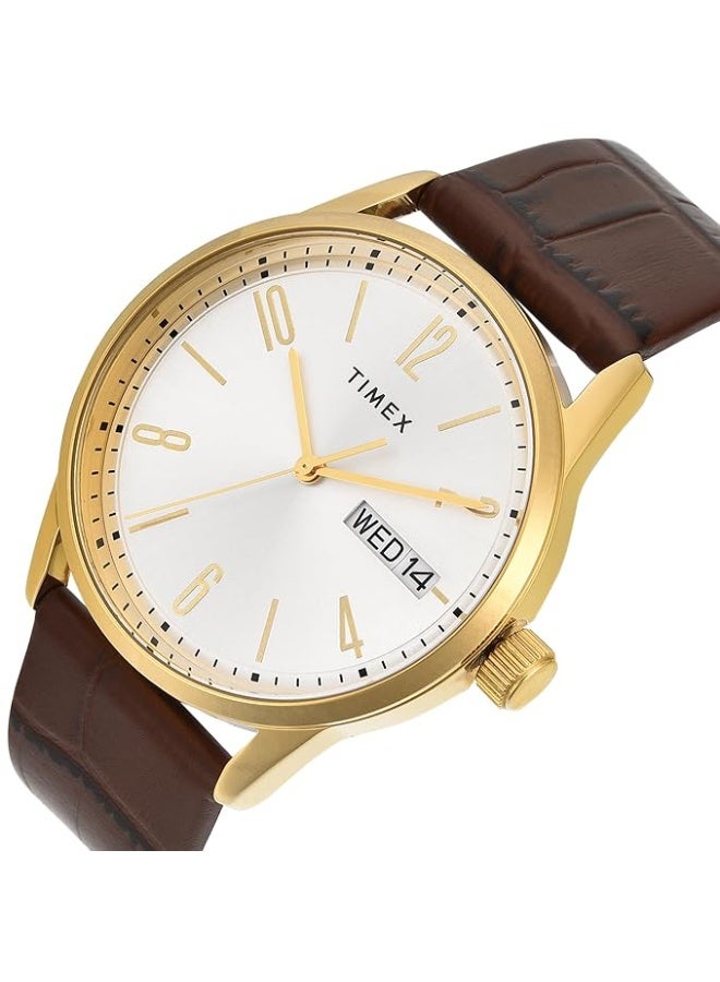 تيميكس ساعة TIMEX تناظرية للرجال، بمينا مستدير ومقاومة للماء - Image 4