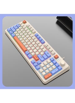 XUNFOX 94-Key Wired Keyboard, Membrane Keyboard, Gaming Keyboard, Office Keyboard, Built-in Volume Adjustment Knob, RGB Light Effect, Computer Keyboard  - Image 2