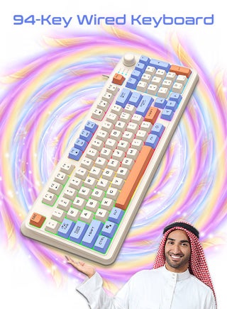 94-Key Wired Keyboard, Membrane Keyboard, Gaming Keyboard, Office Keyboard, Built-in Volume Adjustment Knob, RGB Light Effect, Computer Keyboard - pzsku/Z3A565EF9412850FD097FZ/45/1756203501/9effc8bb-1b8e-414b-973a-71e9a96c66db