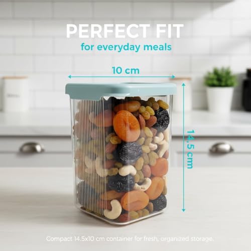 Raawan Plastic Storage Containers Set for Kitchen | Leak-Proof Pantry Organizers for Grains, Pulses, Cereals, and Dry Fruits | Durable, Space-Saving Design (6, 1100) - Image 2