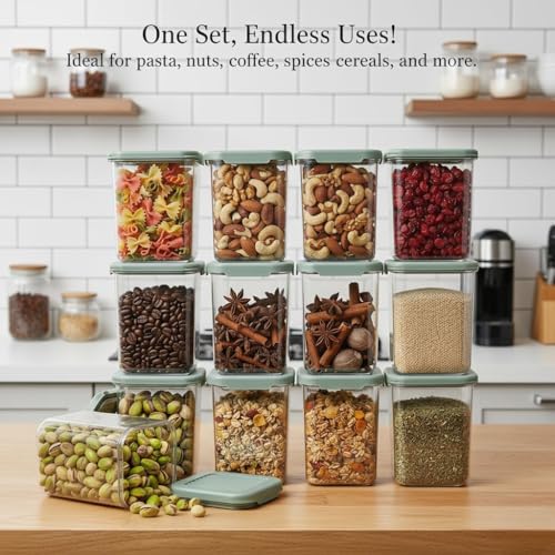Raawan Plastic Storage Containers Set for Kitchen | Leak-Proof Pantry Organizers for Grains, Pulses, Cereals, and Dry Fruits | Durable, Space-Saving Design (6, 1100) - Image 4