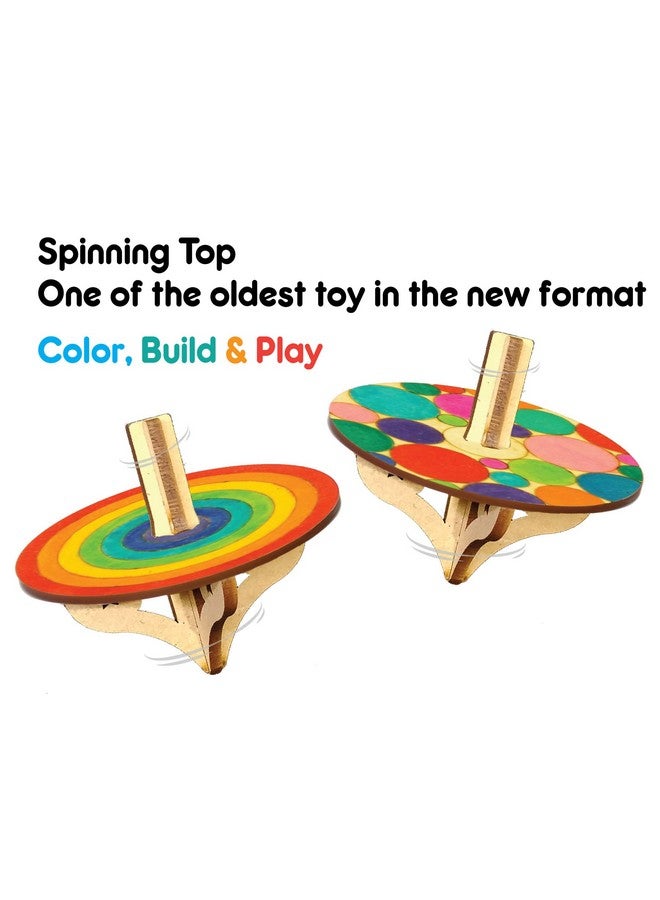 فنفينشين مجموعة ألعاب Funvention DIY Spinning Tops (فن Mandal) عبوة من 24 قطعة - بناء، تلوين، لعب، أنشطة تلوين فنية وحرفية، هدايا عيد ميلاد، مجموعة هدايا حفلات للأطفال (2 قطعة علوية و8 ألوان لكل عبوة) - Image 5