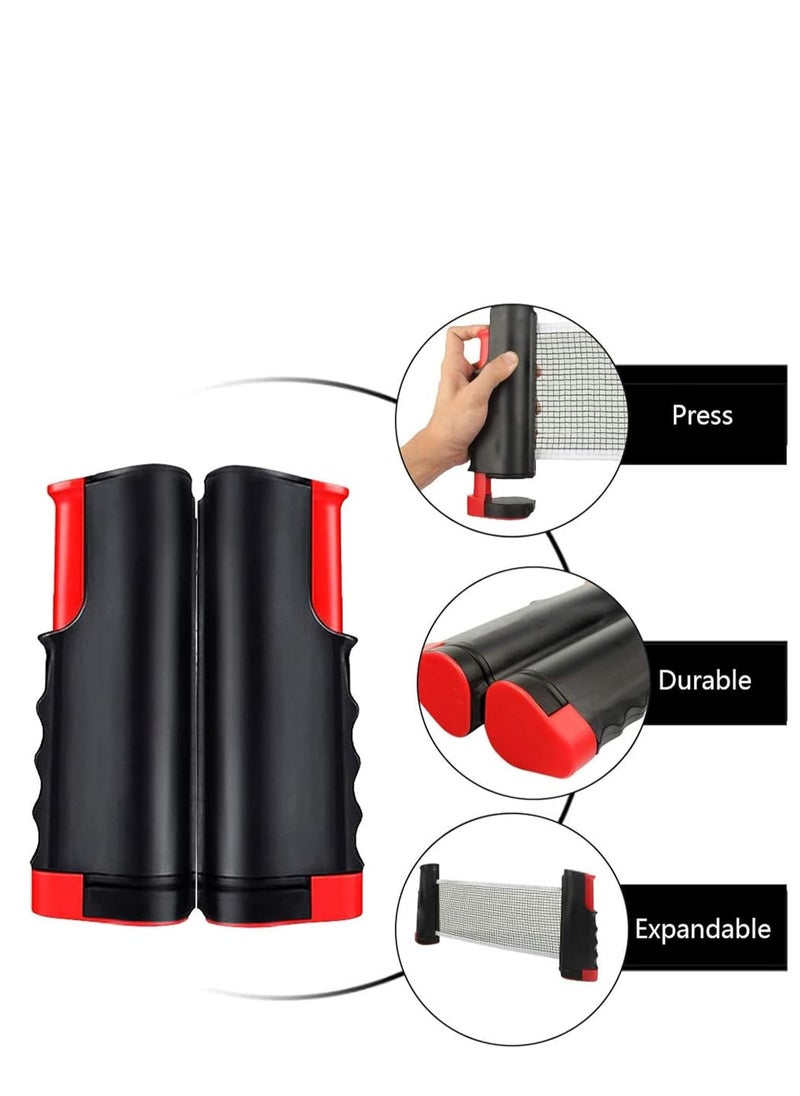 DMG TECH Table Tennis Paddle Set, with Retractable Ping Pong Net, 4 Professional Table Tennis Rackets, 2 Balls, Storage Case, Ideal Indoor and Outdoor Table Tennis Rackets Set Family Fun, Gift  - Image 5