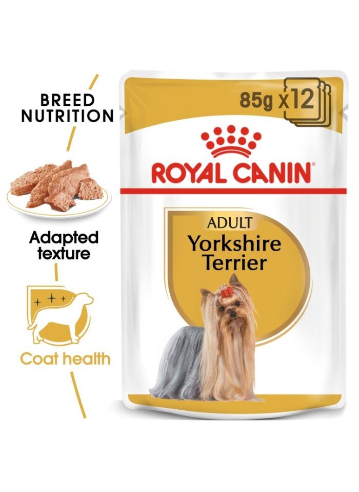 ROYAL CANIN Breed Health Nutrition Yorkshire Adult (WET FOOD - Pouches) 12 x 85g - Image 1