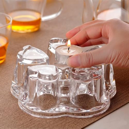 Luxtea Crystal Teapot Heating Base Glass Teapot Warmer In Heart Shape Heat Resistant for Heating Tea or Beverages - Image 2