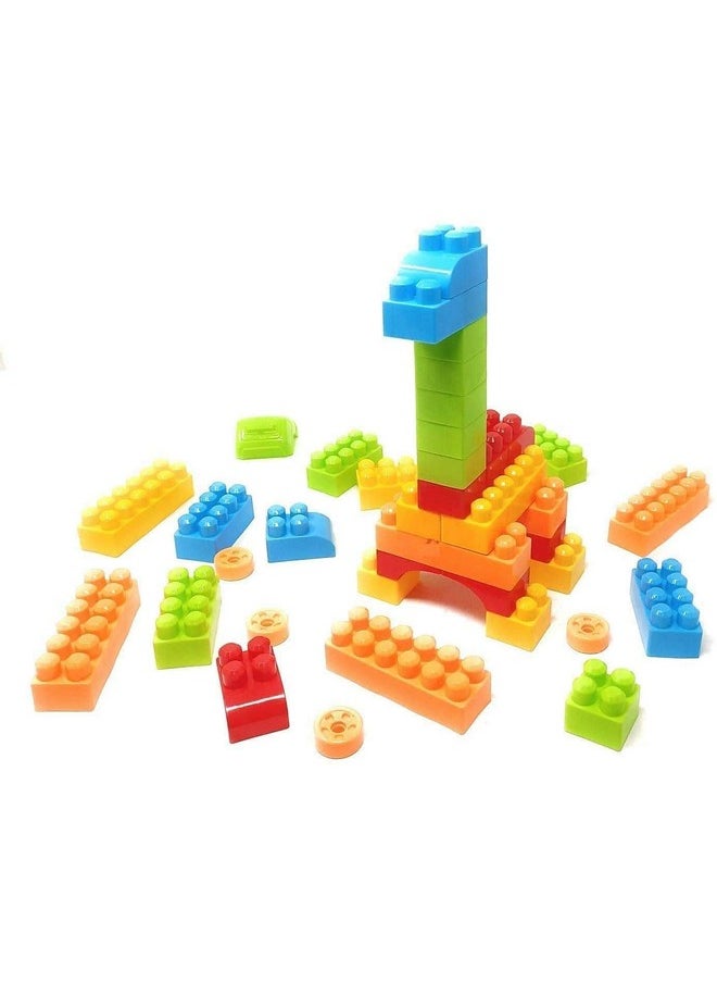 HRK - HRK Building Block with Wheels Creative Smart Activity Fun and Learning Train Bricks Blocks for Kids Puzzle Assemble Indoor Brain Game for Increase Skill IQ Level of Kids Children Kids Best Gift Toy (047+ Pcs Learning Block) - Image 1