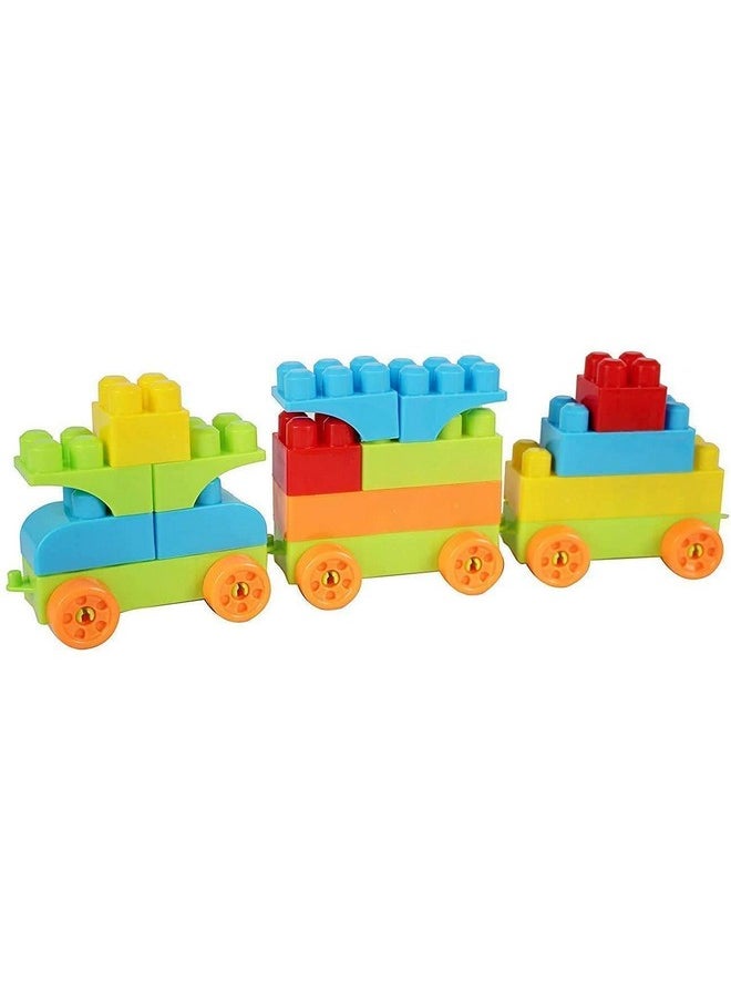 HRK - HRK Building Block with Wheels Creative Smart Activity Fun and Learning Train Bricks Blocks for Kids Puzzle Assemble Indoor Brain Game for Increase Skill IQ Level of Kids Children Kids Best Gift Toy (047+ Pcs Learning Block) - Image 1