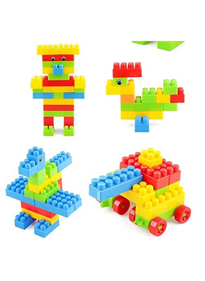 HRK - HRK Building Block with Wheels Creative Smart Activity Fun and Learning Train Bricks Blocks for Kids Puzzle Assemble Indoor Brain Game for Increase Skill IQ Level of Kids Children Kids Best Gift Toy (047+ Pcs Learning Block) - Image 1