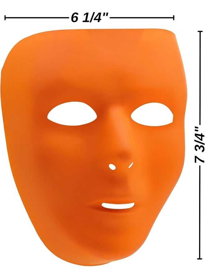 Amscan Solid Color Plastic Full Face Mask, 8.5" x 6.5", Orange - Image 2