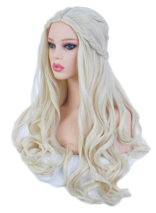 Angelaicos Women'S Long Wavy Blonde Wig Halloween Costume Cosplay Party Braids Wigs - Image 2