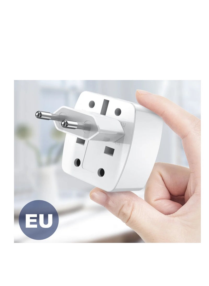 LDNIO Z4 Universal Plug Adapter ABS VO With UK/EU/US/AU Pin & 2 Universal Socket (6A) - White  - Image 3