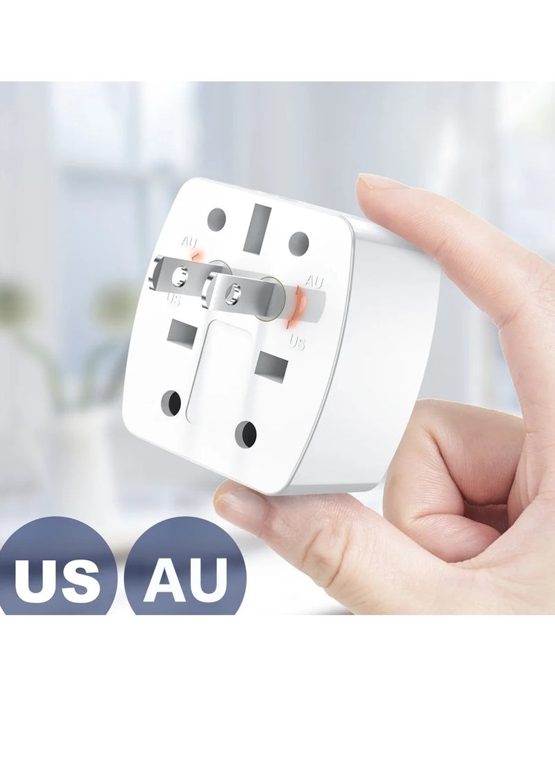 LDNIO Z4 Universal Plug Adapter ABS VO With UK/EU/US/AU Pin & 2 Universal Socket (6A) - White  - Image 4