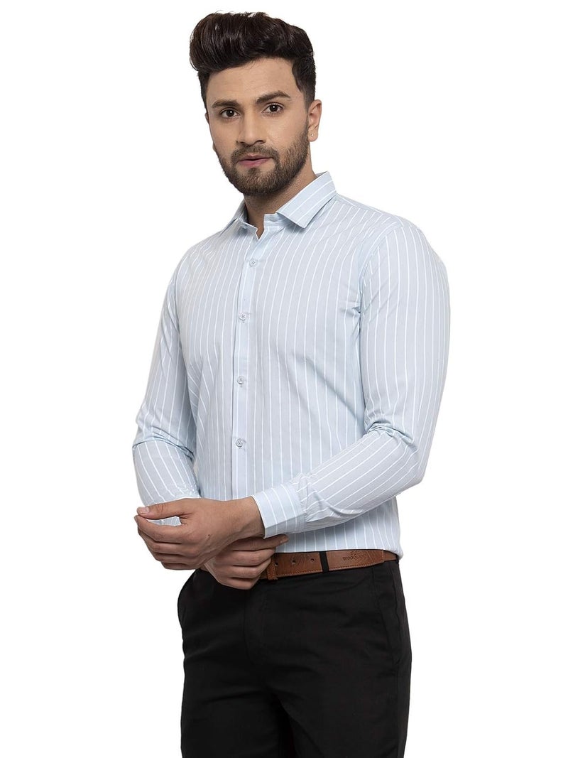 Indian Needle JAINISH Men's Cotton Blend Solid Formal Shirt with Long Sleeves - Image 2