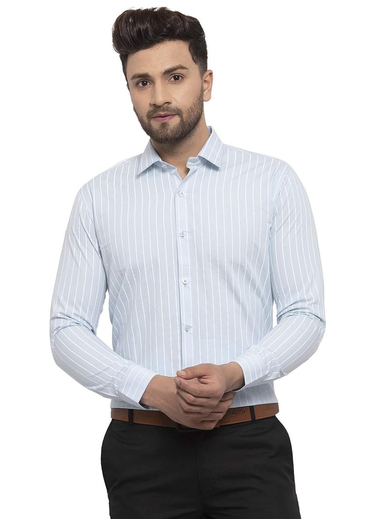 Indian Needle JAINISH Men's Cotton Blend Solid Formal Shirt with Long Sleeves - Image 1