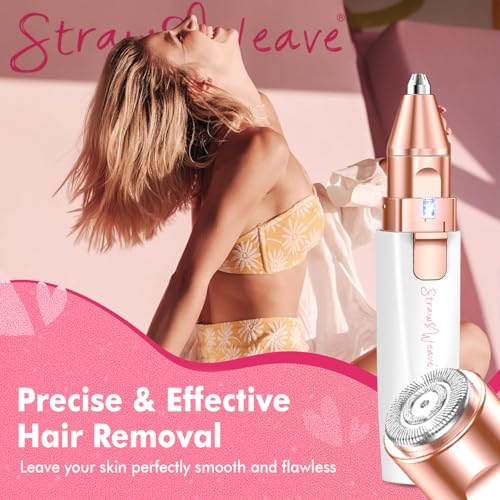 STRAW&WEAVE Facial Hair Removal Machine | Eyebrow Trimmer & Epilator | Trimmer For Women Private Part | 2 In 1 Trimmer 400 mAh Battery 1 Year Warranty | Painless Hair Removal Machine | Nose Hairs Remover - Image 5