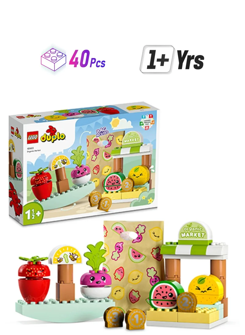ليغو Duplo My First Organic Market 10983 Building Toy Set; Birthday Gift Idea For Little Farmers And Foodie Kids Aged 18 Months And Over (40 Pieces)