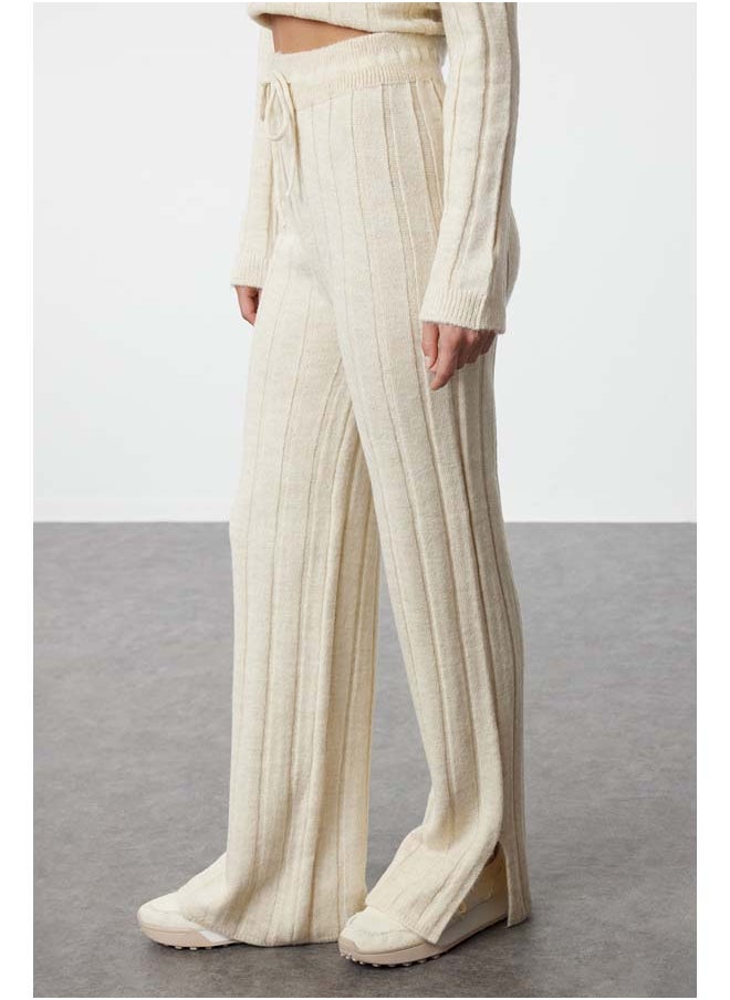 trendyol - Beige Crop Soft Texture Knitwear Bottom-Top Set TWOAW25AU00038 - Image 1