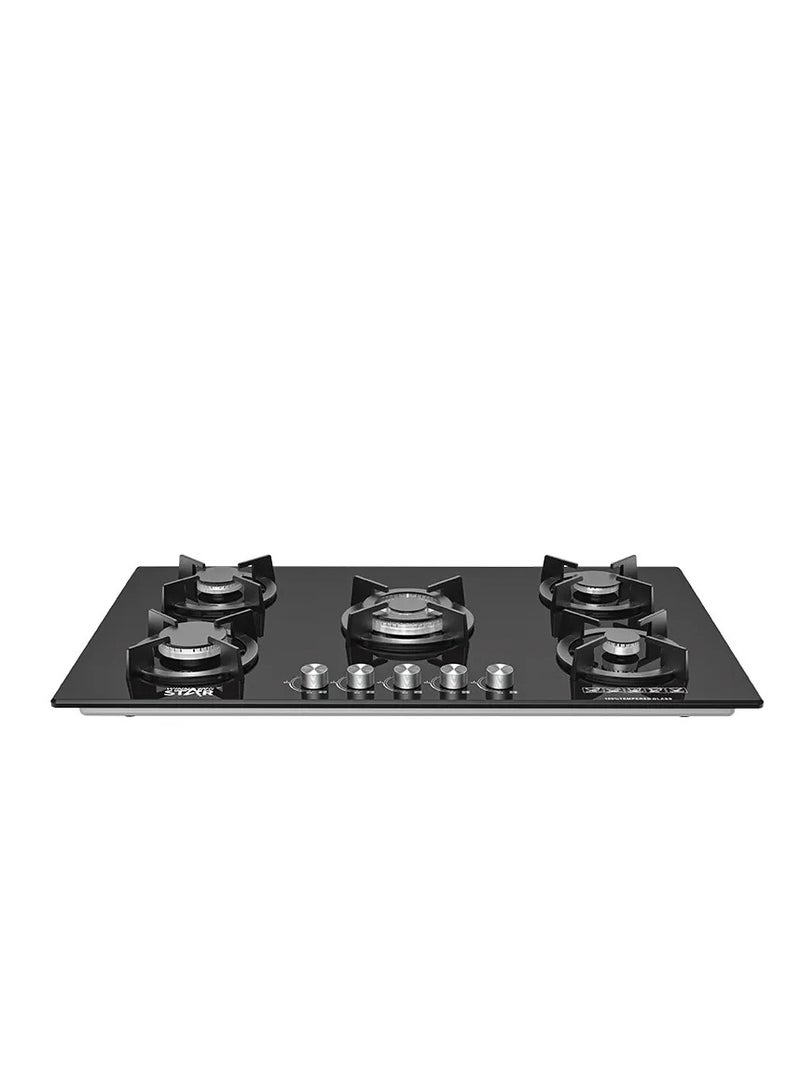 Winning Star WINNINGSTAR ST-5660 Hot Selling Black Tempered Glass 5 Burner Gas Cook Tops Kitchen Stove  - Image 1