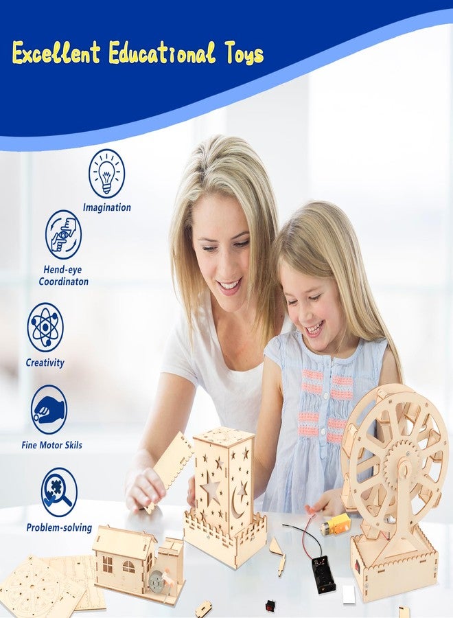 FliipFlaap 6-in-1 STEM Science Kits for Kids, Wood Arts and Craft Kits, STEM Toys for Boys Girls Age 8-12 5-7 8 10 12 13 14 Gift Idea, 3D Puzzles Building Engineering Model Set - Image 4