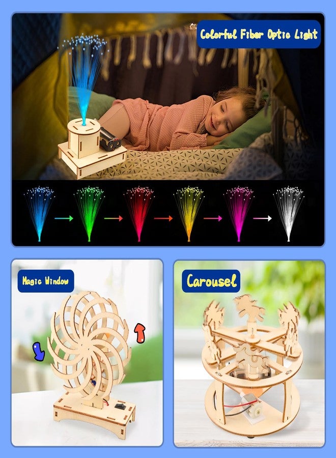 FliipFlaap 6-in-1 STEM Science Kits for Kids, Wood Arts and Craft Kits, STEM Toys for Boys Girls Age 8-12 5-7 8 10 12 13 14 Gift Idea, 3D Puzzles Building Engineering Model Set - Image 2