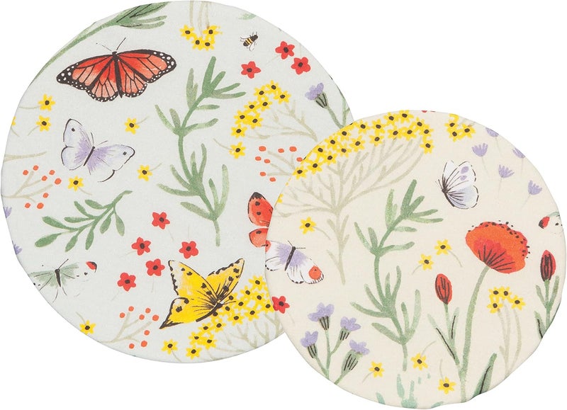 Now Designs Now Designs Morning Meadow Save It Reusable Cotton Bowl Covers 75 and 925 inch Set of 2 - Image 4