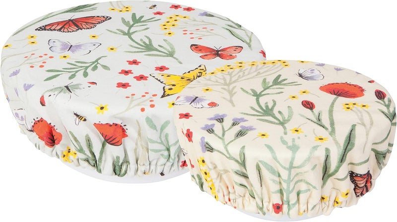 Now Designs Now Designs Morning Meadow Save It Reusable Cotton Bowl Covers 75 and 925 inch Set of 2 - Image 1