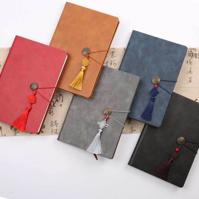 Vintage Chinese Style Notebook Business Printable Logo Thickened Leather Notepad Stationery Simple - Image 4