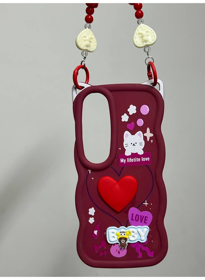 A new cartoon-style back cover in the shape of a heart with the word "BABY" on it, compatible with the Vivo V50 - V50 Lite phone. - Image 1