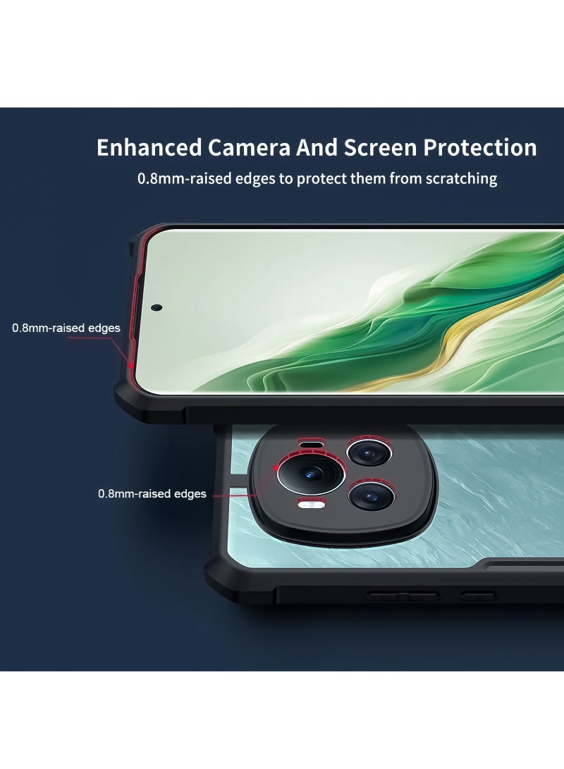 For Honor Magic 6 Pro Case, Camera Lens Protection Cover, TPU Shockproof Airbags Bumper Mobile Phone Back Cover, Anti-Yellowing Slim Fit Protective Casing (Black Matte)  - Image 2