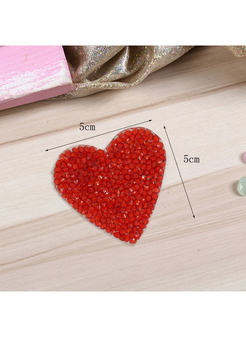 Generic Colorful Heart Rhinestone Iron-on Transfer5cm * 5cm red Love 5cm * 5cm red Love 
