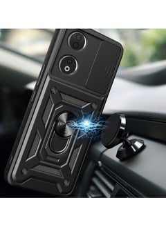 Generic Case Cover Shockproof Windows Protective Case with Camera Protection and Metal Ring Compatible with Oppo A78 4G (Black)  - Image 4