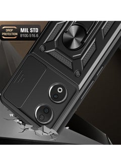 Generic Case Cover Shockproof Windows Protective Case with Camera Protection and Metal Ring Compatible with Oppo A78 4G (Black)  - Image 5