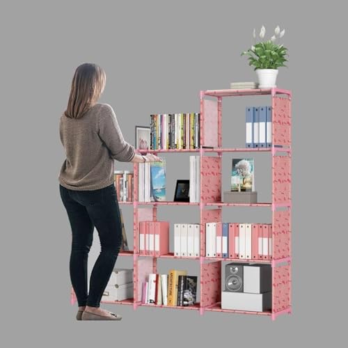 Jaffix Book Self – 9 Layer Portable Book Shelf, Baby Books Racks for Home, Bookshelf for Home,Book Cabinet,Book Shelves, Book Stand, Bookshelf Organiser, Book Rack (Cherry-Pink, 9-Cases) - Image 2