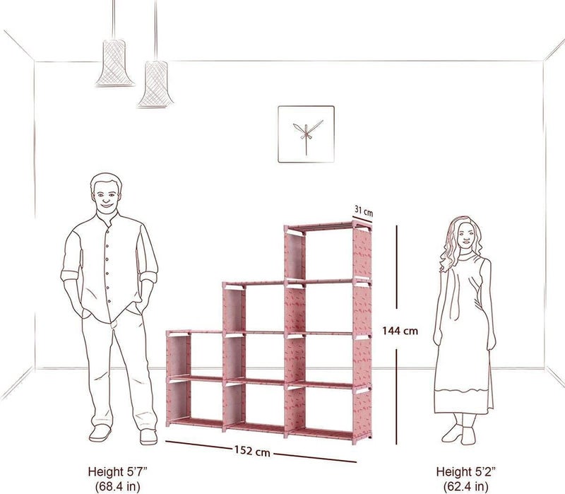 Jaffix Book Self – 9 Layer Portable Book Shelf, Baby Books Racks for Home, Bookshelf for Home,Book Cabinet,Book Shelves, Book Stand, Bookshelf Organiser, Book Rack (Cherry-Pink, 9-Cases) - Image 4