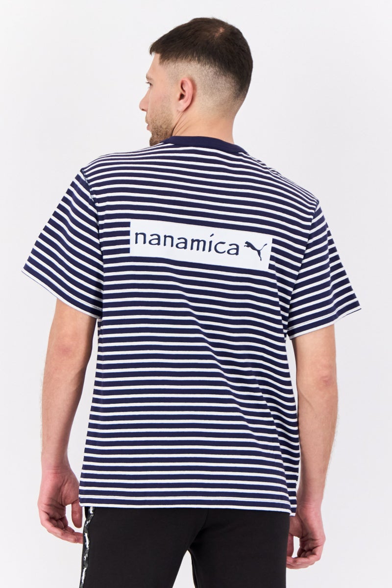 Puma x Nanamica Men Sportswear Fit Short Sleeve Outdoor Striped T-Shirt, Multicolor - Image 3