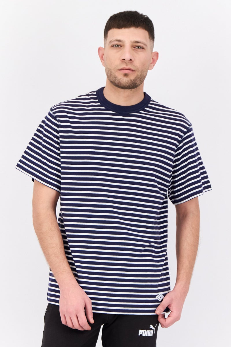 Puma x Nanamica Men Sportswear Fit Short Sleeve Outdoor Striped T-Shirt, Multicolor - Image 1