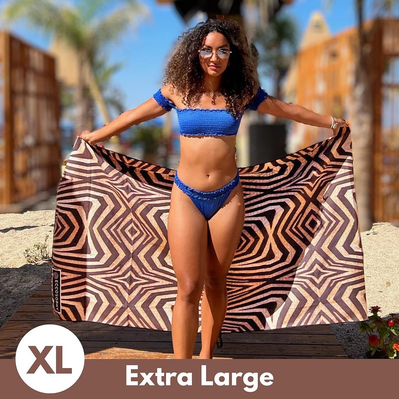 ECCOSOPHY Microfiber Beach Towel - Sand Free Towels are Quick Dry, Light Weight, Super Absorbent - Perfect Pool, Travel, Cruise, Camping Essentials - Oversized Extra Large for Adults 71x35 in - Image 2
