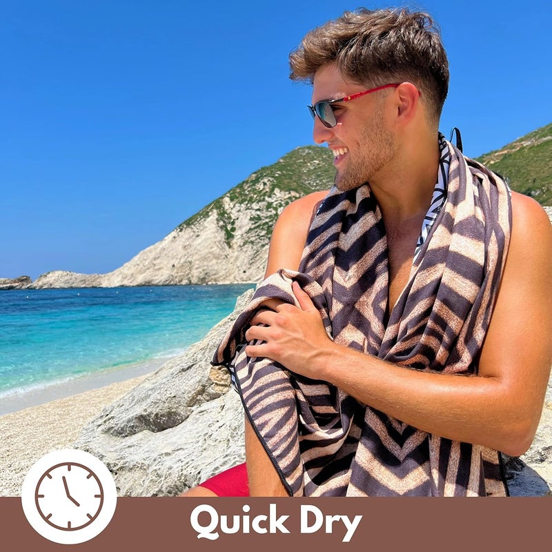 ECCOSOPHY Microfiber Beach Towel - Sand Free Towels are Quick Dry, Light Weight, Super Absorbent - Perfect Pool, Travel, Cruise, Camping Essentials - Oversized Extra Large for Adults 71x35 in - Image 4
