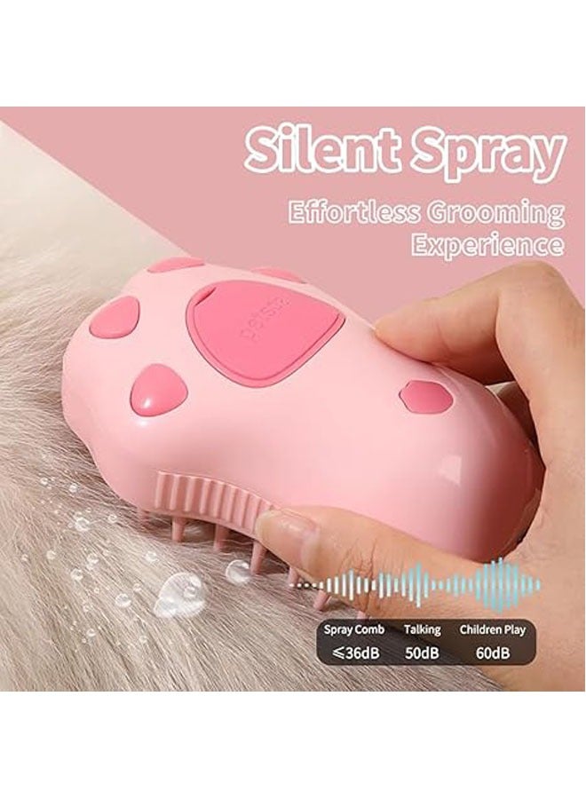 general 3-in-1 Rechargeable Silicone Brush for Pet Grooming & Separation, Self-Cleaning with Release Button (Pink) - Image 2