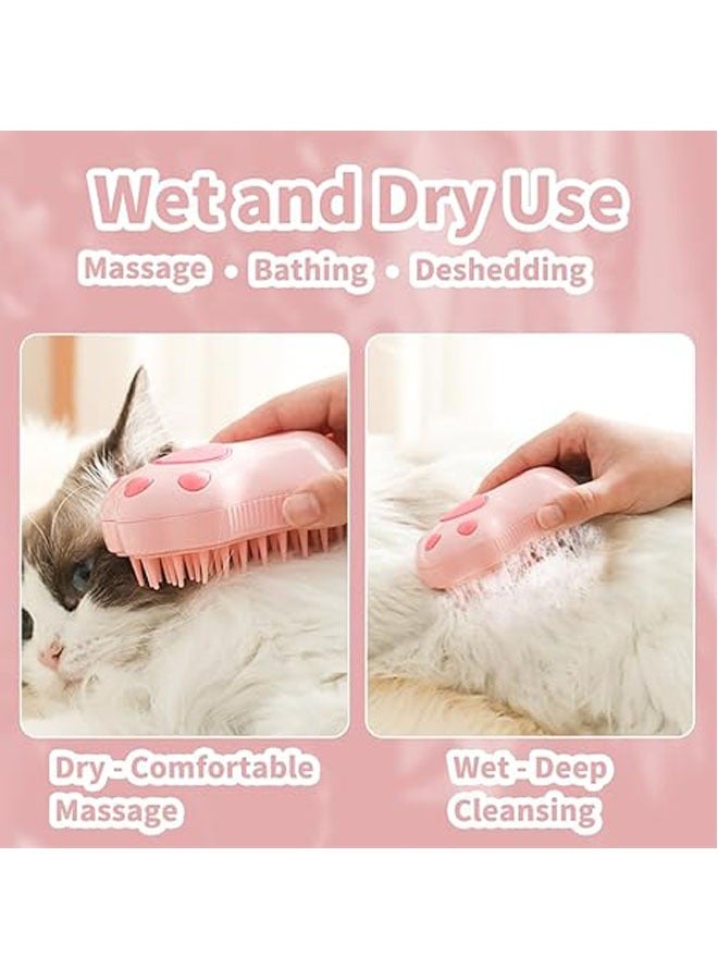 general 3-in-1 Rechargeable Silicone Brush for Pet Grooming & Separation, Self-Cleaning with Release Button (Pink) - Image 3