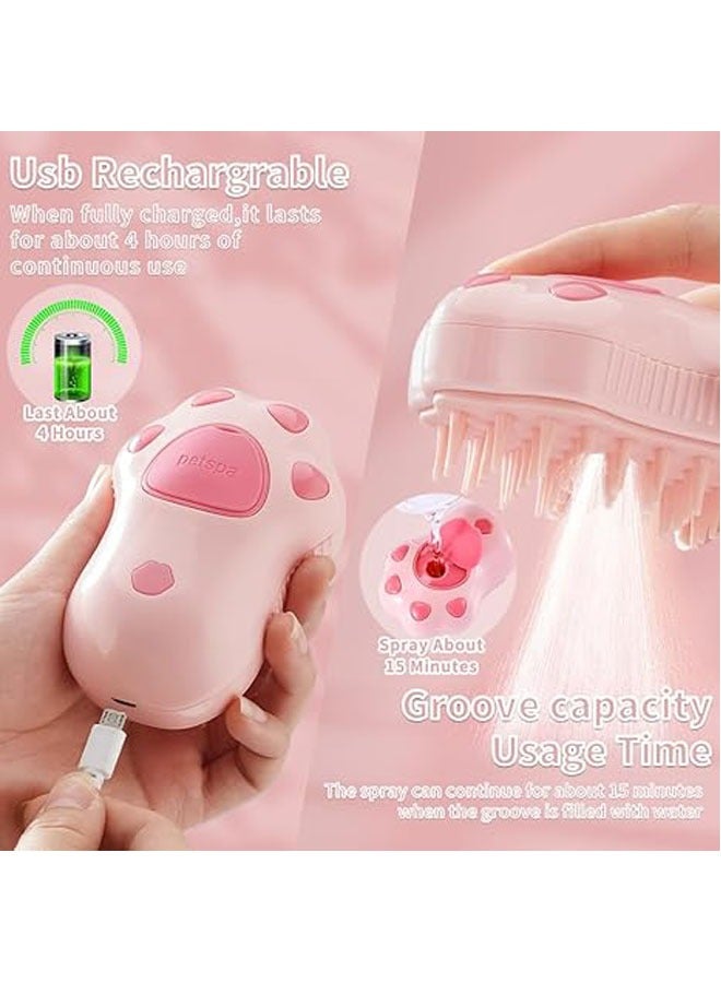 general 3-in-1 Rechargeable Silicone Brush for Pet Grooming & Separation, Self-Cleaning with Release Button (Pink) - Image 4