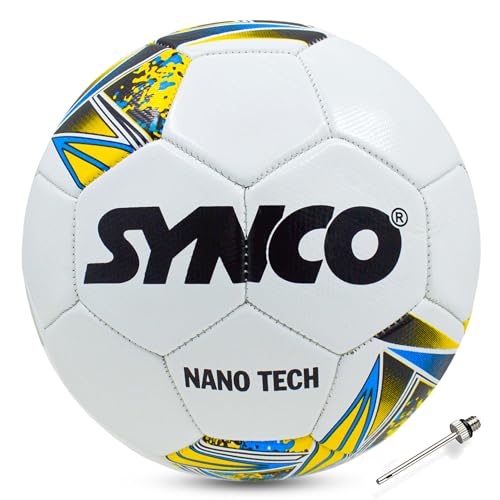 Synco Football Nano Tech | Football for Training & Practice | PVC Machine Stitched | 32 Panel | Suitable for Soft & Grass Ground | Training Soccer Ball for Beginners | Soccer Ball Size 5 - Image 1