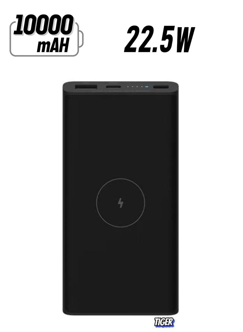 TIGER 10000mAh USB-C PD 22.5W & 10W Qi Wireless Charging Power Bank – Fast Charging Power Bank with USB-C & USB-A Ports, Wireless Charging for Smartphones, Tablets, and More - Image 1