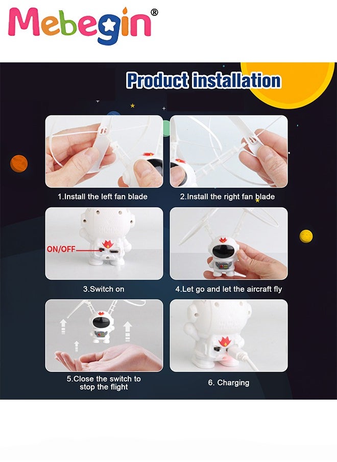 MEBEGIN - Flying Robot Toy, Fun Flying Ball Toys with Astronaut Shape, Easy to Play and Operate, Perfect Indoor and Outdoor Flying Toys, Party Game, Ideal Gift for Kids - Image 1