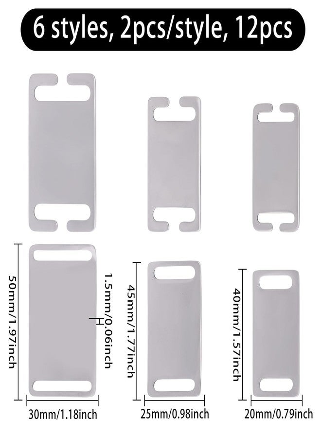 beinkmake 12Pcs Slide On Silent Pet ID Tags 6 Sizes Blank Stainless Steel Dog Cat Collars Tag for Engraving Stamping Pet ID Nameplate Tags DIY Decoration - Image 2