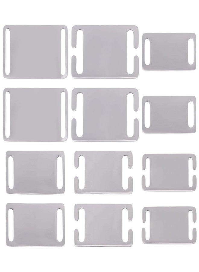 beinkmake 12Pcs Slide On Silent Pet ID Tags 6 Sizes Blank Stainless Steel Dog Cat Collars Tag for Engraving Stamping Pet ID Nameplate Tags DIY Decoration - Image 1