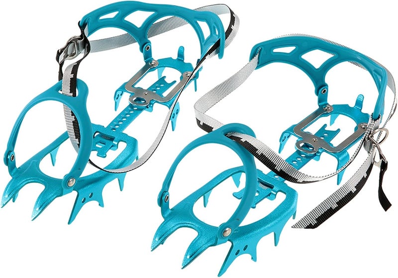 BRS -S3 Ultralight 14 Teeth Aluminium Alloy Bundled Crampons Ice Gripper Outdoor Ice Climbing Kits Crampons for Footwear (Blue) - Image 1