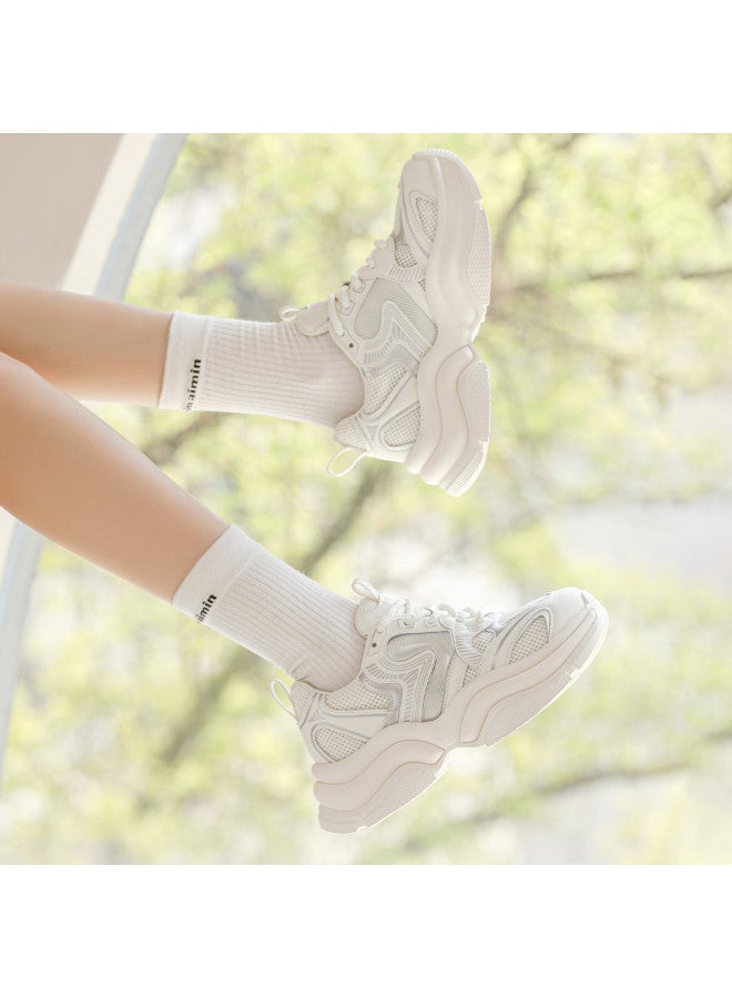 SAFIYA Saturday's Dad Shoes For Women, All-match Mesh Breathable Fashion Trend Thick Sole Height Increasing Casual Shoes - Image 2